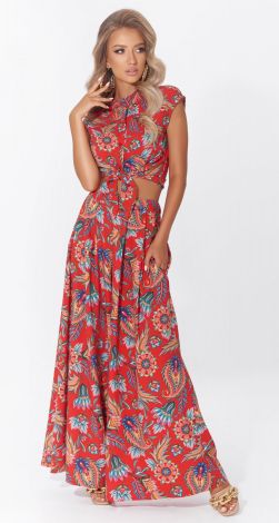 Літній костюм зі спідницею брюками