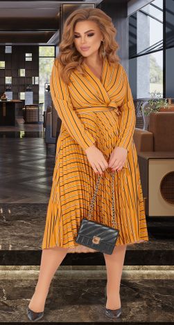 Платье  большого размера плиссе  юбка в складку солье