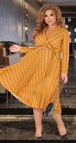 Платье  большого размера плиссе  юбка в складку солье