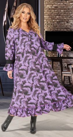 Стильное длинное платье большого размера