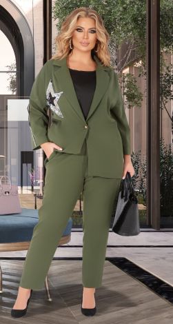 Стильный брючный костюм большого размера