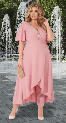 Нарядный костюм с брюками большого размера