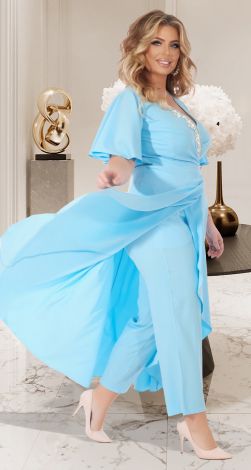 Нарядный костюм с брюками большого размера