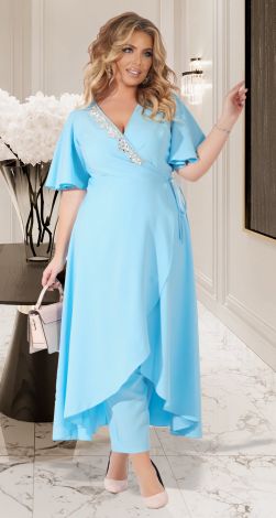 Нарядный костюм с брюками большого размера