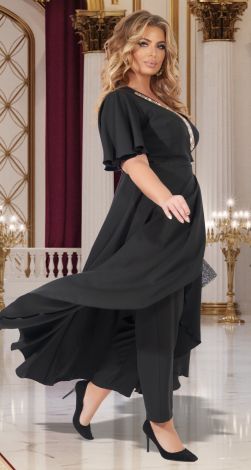 Нарядный костюм с брюками большого размера