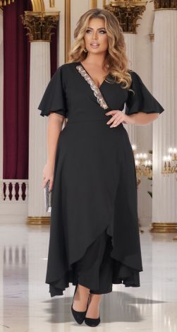 Нарядный костюм с брюками большого размера