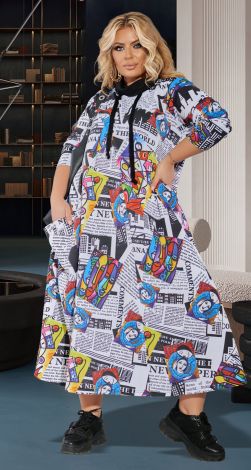 Стильное платье большого размера МАКСИ