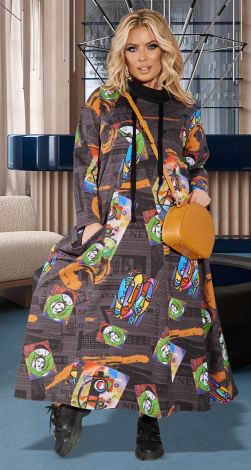 Стильное платье большого размера МАКСИ