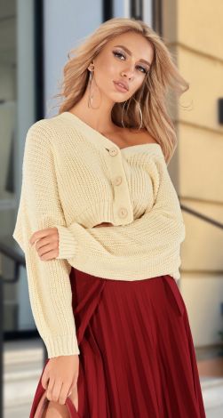 Короткий кардиган великої в'язки