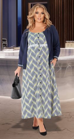 Стильный костюм с платьем большого размера