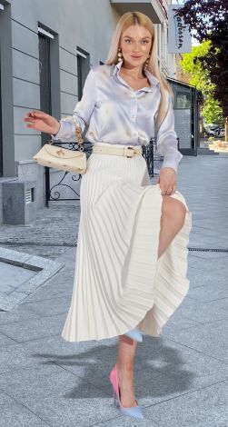 Довга спідниця у складку пліссе