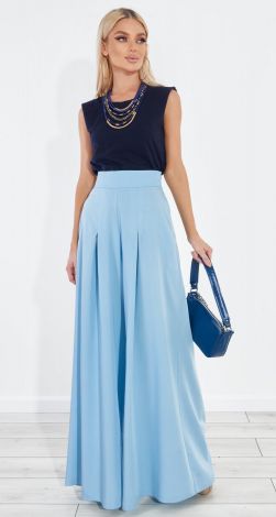 Flared denim trousers