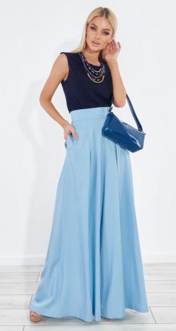 Flared denim trousers