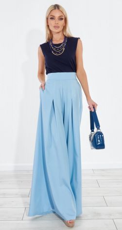 Flared denim trousers