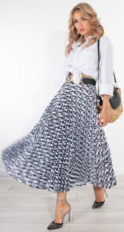 Стильна спідниця пліссе з принтом