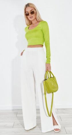 Ribbed flared trousers