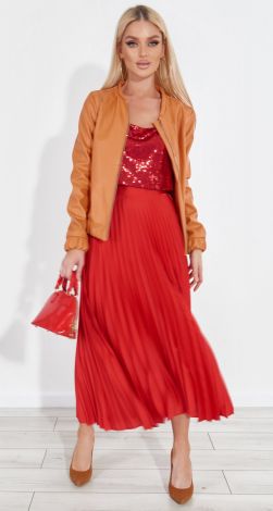 Довга спідниця у складку пліссе