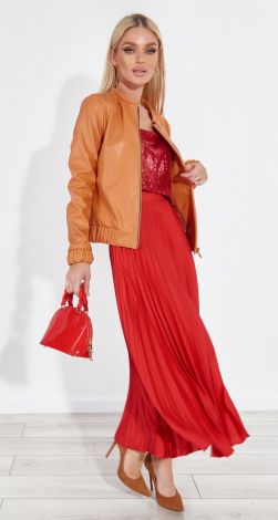 Довга спідниця у складку пліссе