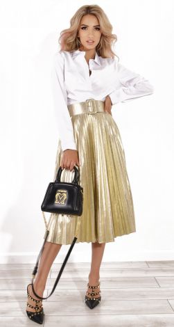 Спідниця у складку з ременцем