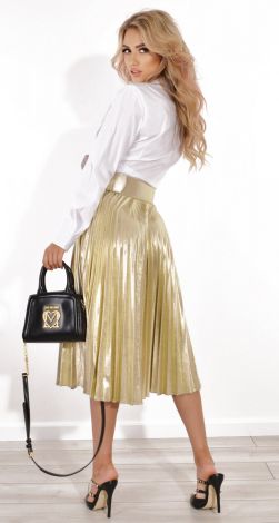 Спідниця у складку з ременцем