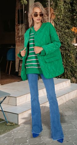 Стеганая куртка с накладными карманами