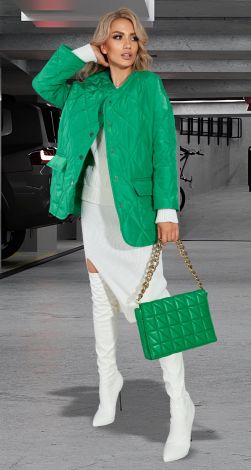 Стеганая куртка с накладными карманами