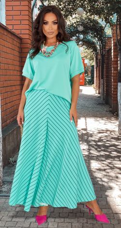 Спідниця в смужку й трикотажна футболка